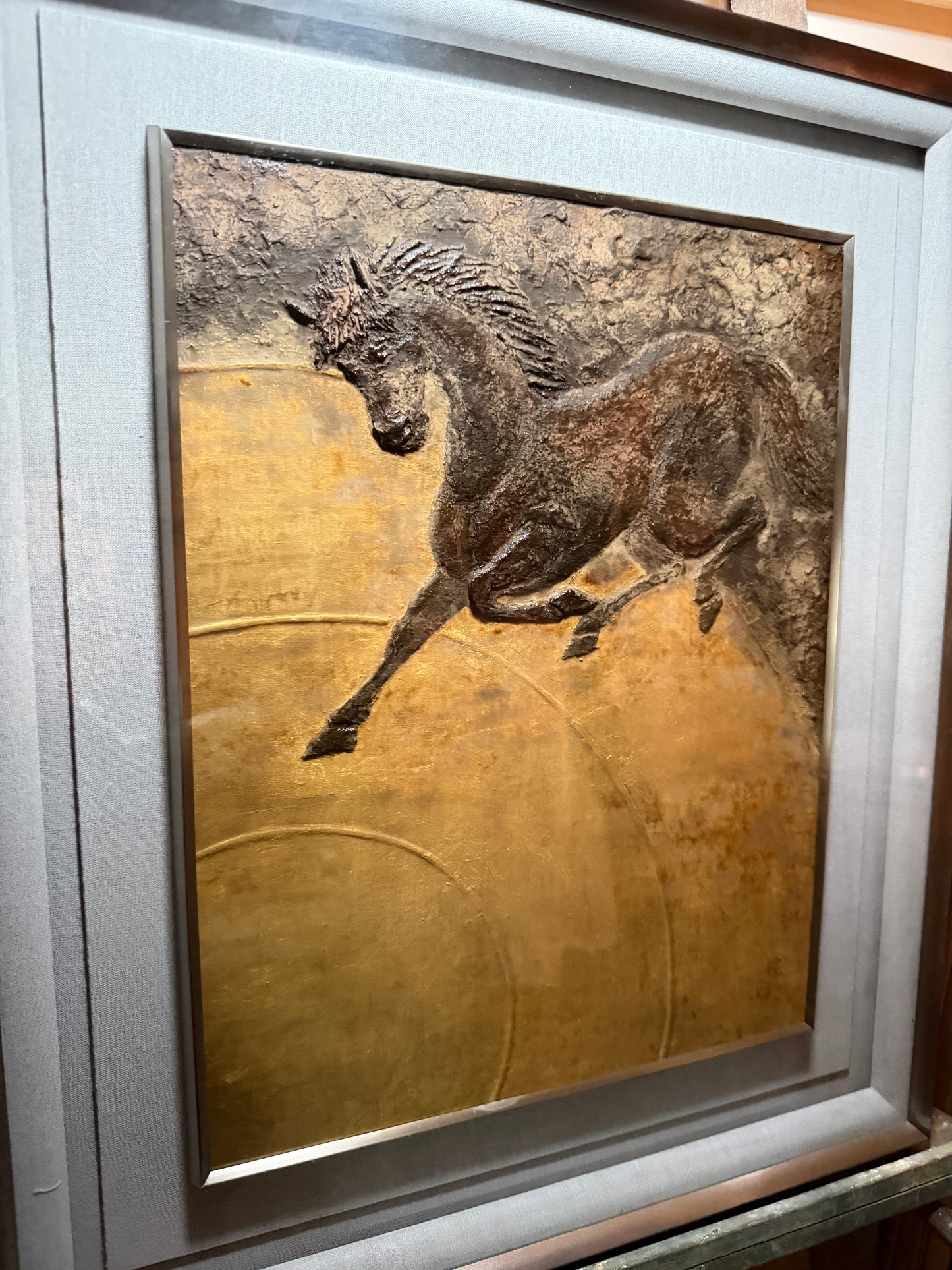 Japanese Lacquer Art  "Divine Horse Chasing Sun"  Gengo Ogura Handcrafted