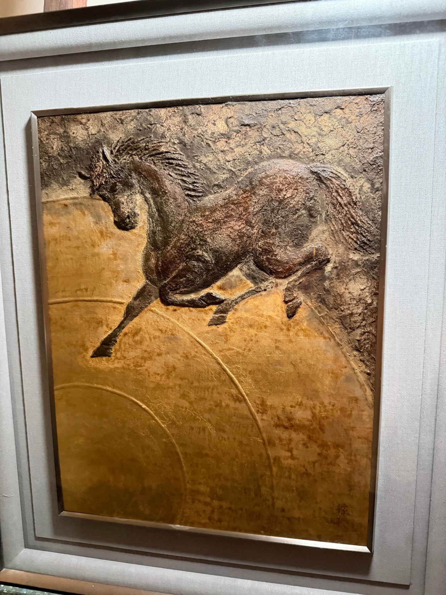 Japanese Lacquer Art  "Divine Horse Chasing Sun"  Gengo Ogura Handcrafted